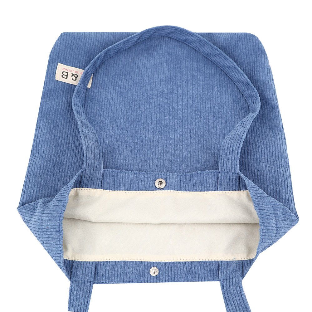 Special Material Corduroy Tote Shopping Bag With Custom Private Logo Shopping Duffle Bag Casual Grocery Shop Tote Bag For Lady