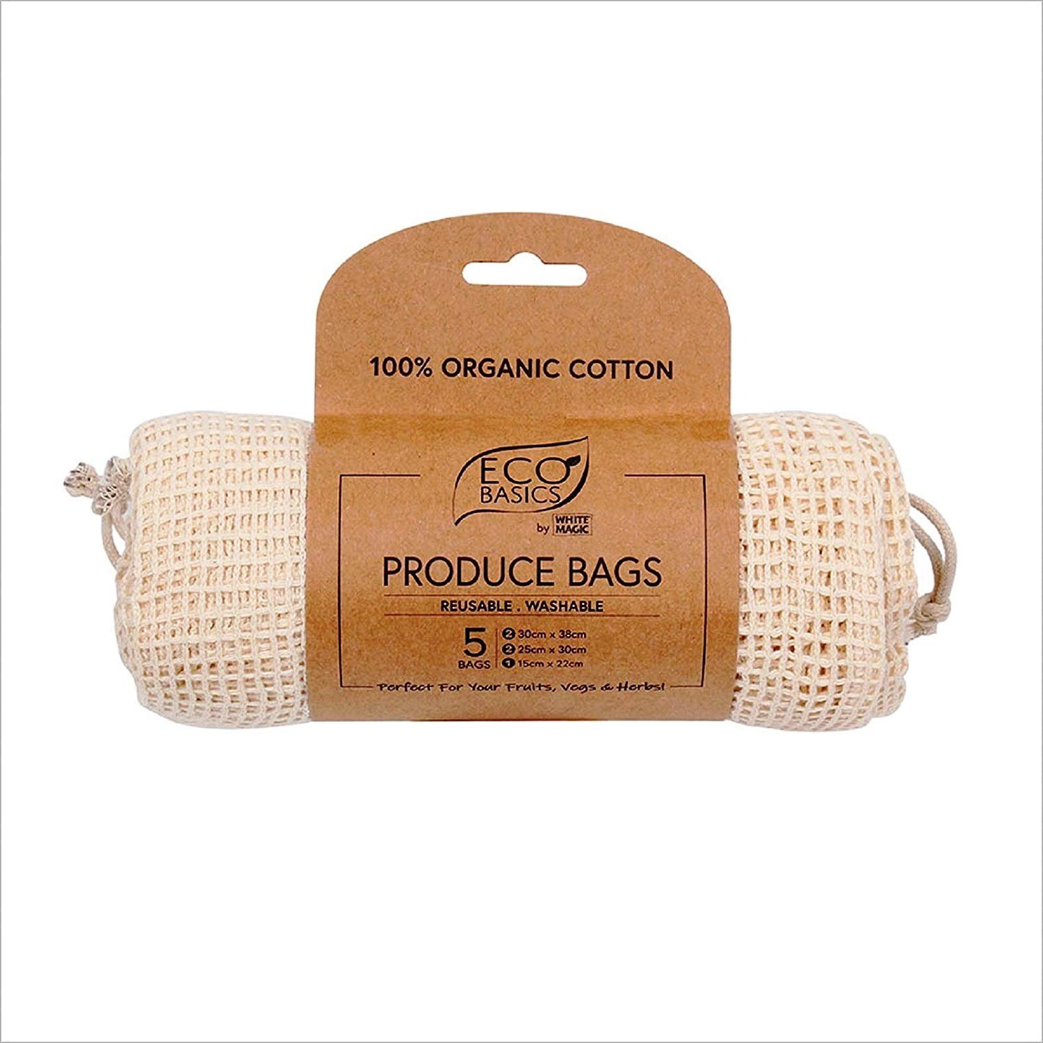 Organic Cotton Produce Bag Mesh Shopping Bag Fruit Vegetable Storage
