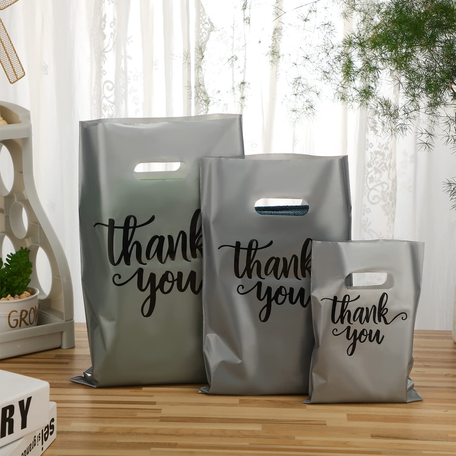 Plastic Packaging Bag For Business Small Merchandise Thank You Shopping Bags Manufacture s Retail Die Cut Handle Bags