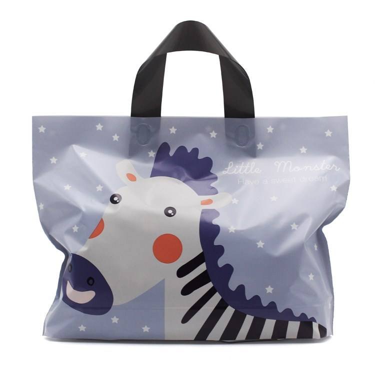 Factory Wholesale Custom Gift Luxury Die Cut Handle Plastic Shopping Bag For Cloth Birthday Party Wedding