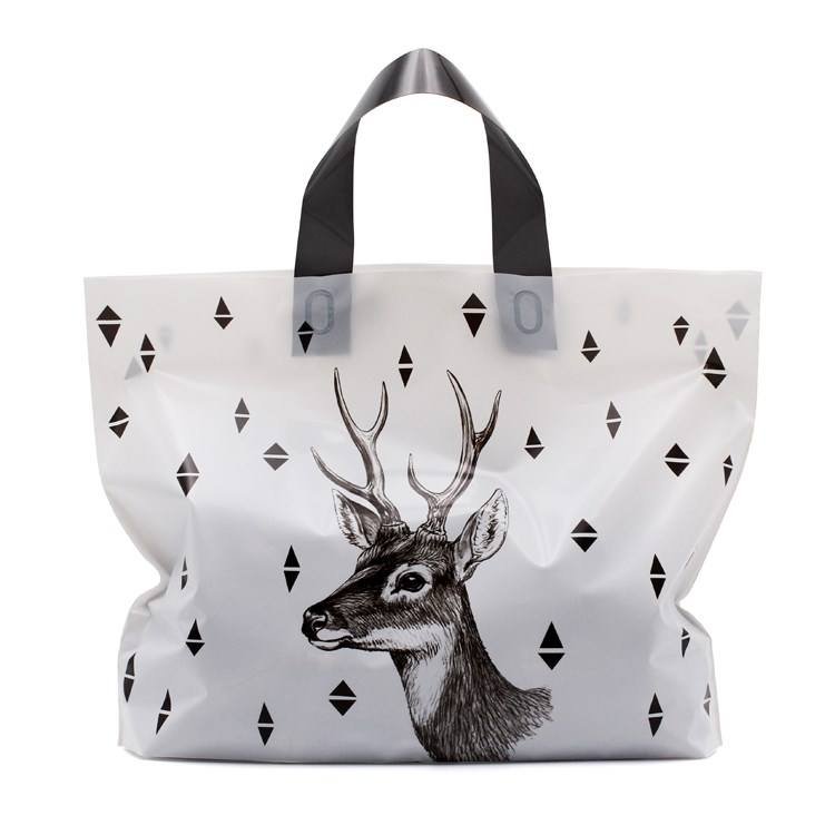 Factory Wholesale Custom Gift Luxury Die Cut Handle Plastic Shopping Bag For Cloth Birthday Party Wedding