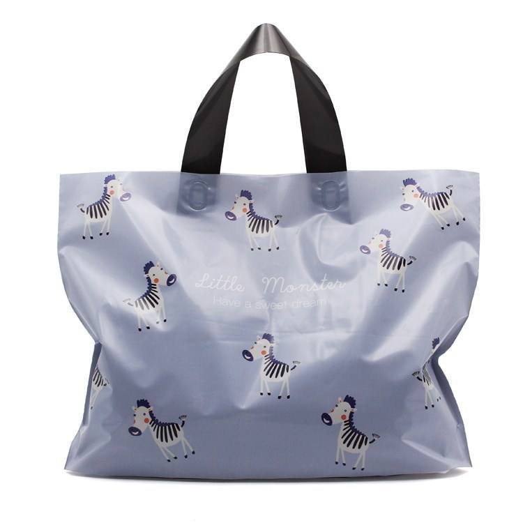 Factory Wholesale Custom Gift Luxury Die Cut Handle Plastic Shopping Bag For Cloth Birthday Party Wedding