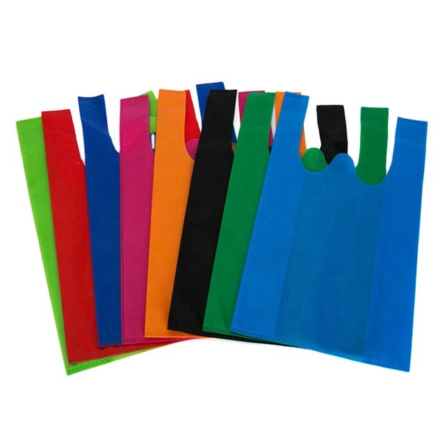 Non-woven fabric customizable Lifestyle vest tote bottomless reusable handheld shopping thank you Bags for Supermarket promotion