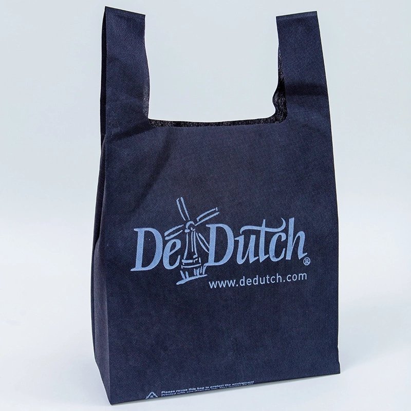 Non-woven fabric customizable Lifestyle vest tote bottomless reusable handheld shopping thank you Bags for Supermarket promotion