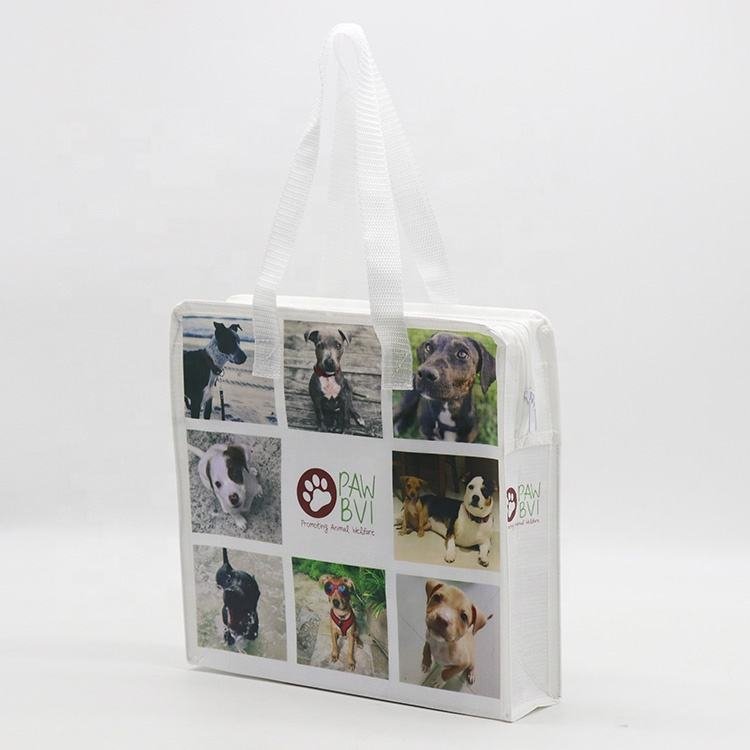 China Wholesale Custom Printing Logo Polypropylene Shopping Laminated Pp Woven zipper Bags Large PP Woven Shopping Bag