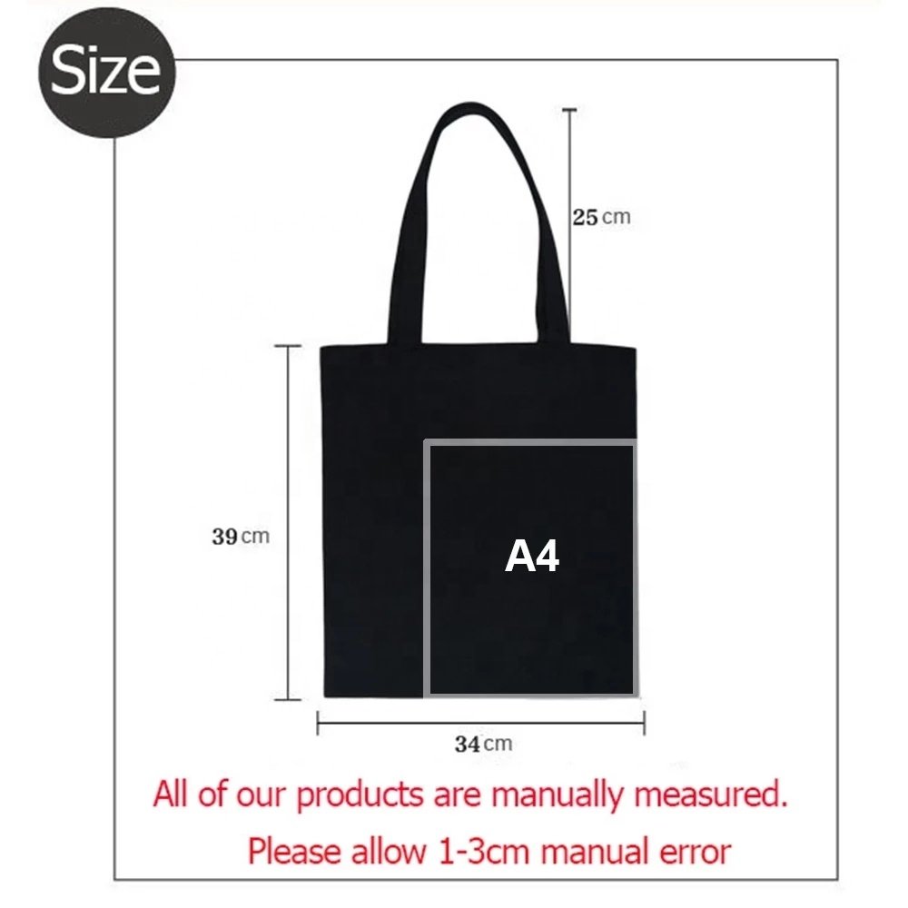 Letter Print Women Shopping Bag Canvas Shoulder Handbag Eco Storage Reusable Cotton Totes Bags