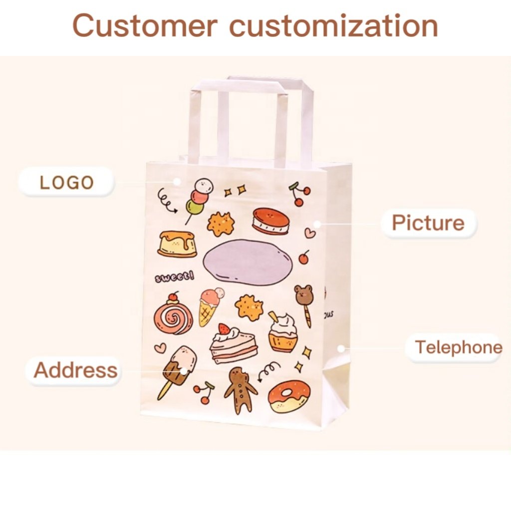 LOGO Printed White Craft Paper Bag Potli Bags For Gifts Wholesale