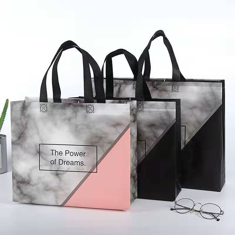 Eco friendly recycle reusable grocery shopping tote bag with logo, non woven dust T-shirt bag