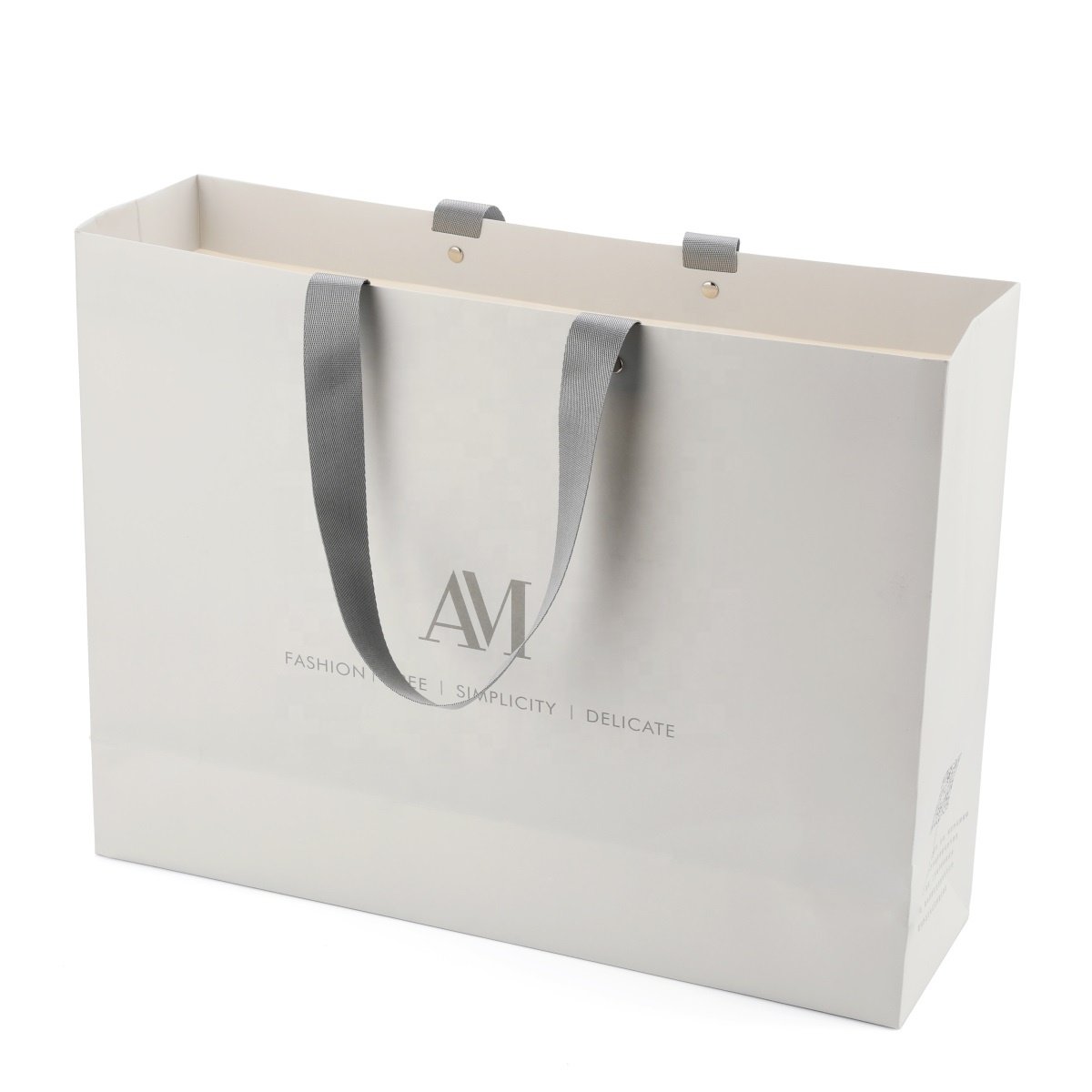 Wholesale Paper Bags With Handles, White Clothing Bags, Luxury Gift Paper Bags With Your Own Logo, Factory Custom Shopping Bags