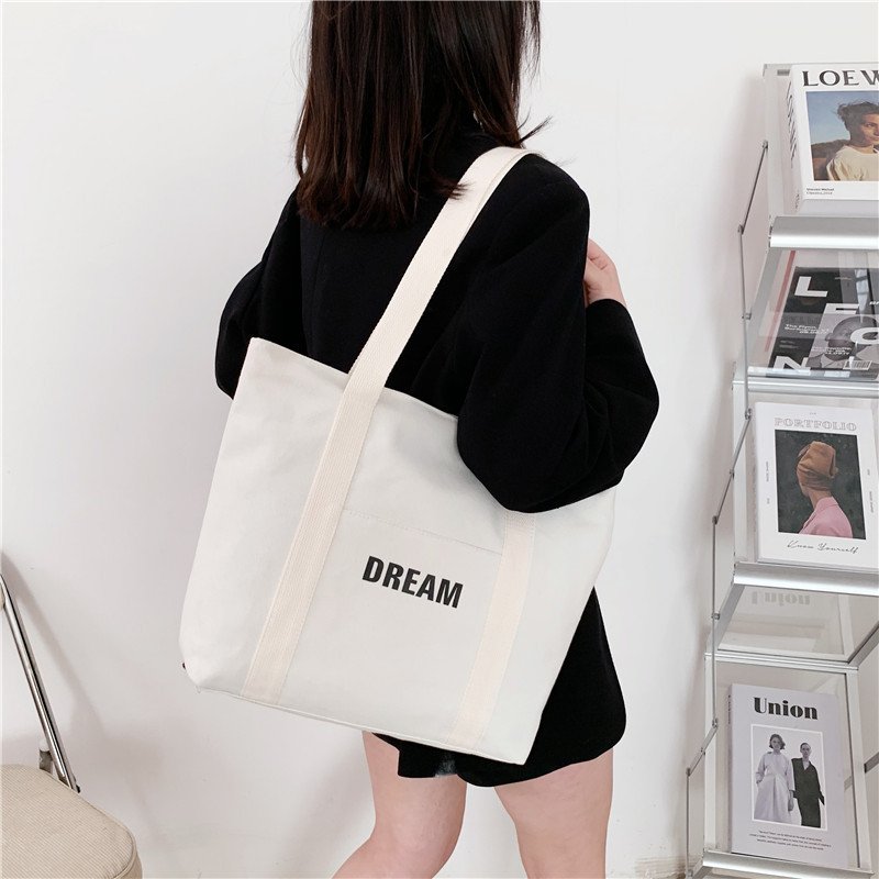 Wholesale High Quality Plain Organic Reusable Fashionable Custom Design Print Cotton Canvas Tote Bag Shopping Bag With Logo