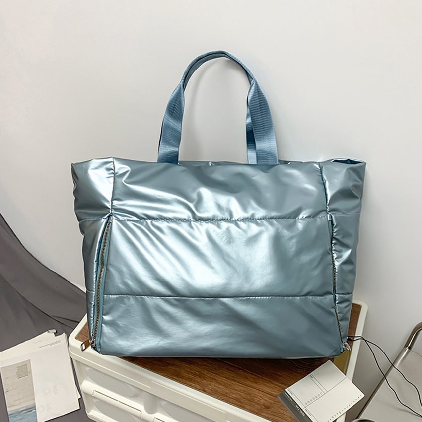 Custom Large Size Carryall Shopping Bag Plush Padded Shoulder Bag Waterproof Lightweight Puffy Tote Bag Fluffy Handbag
