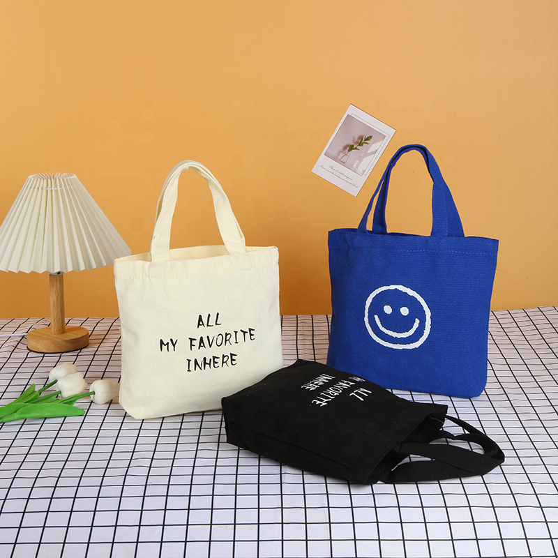 Custom Printed Logo Reusable Shopping Canvas Bags Top Quality Wholesale Canvas Tote Bag Shopper Bag