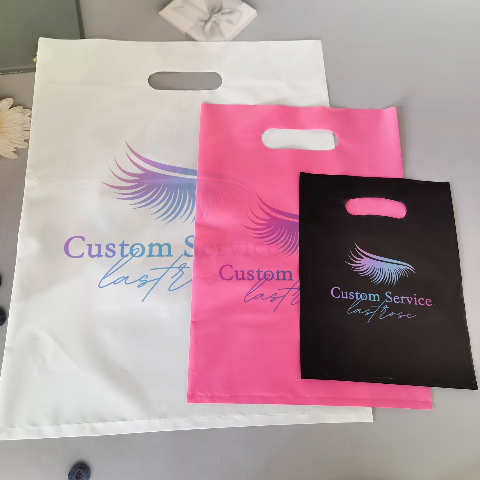 private logo printed plastic shopping bags,private label clothes gifts cosmetics packaging pouch plastic storage package bag