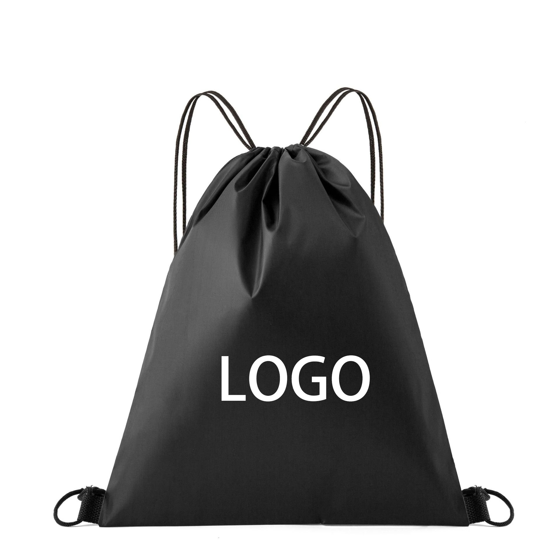 Custom Logo 210D polyester shopping draw string bag sport gym bag drawstring backpack