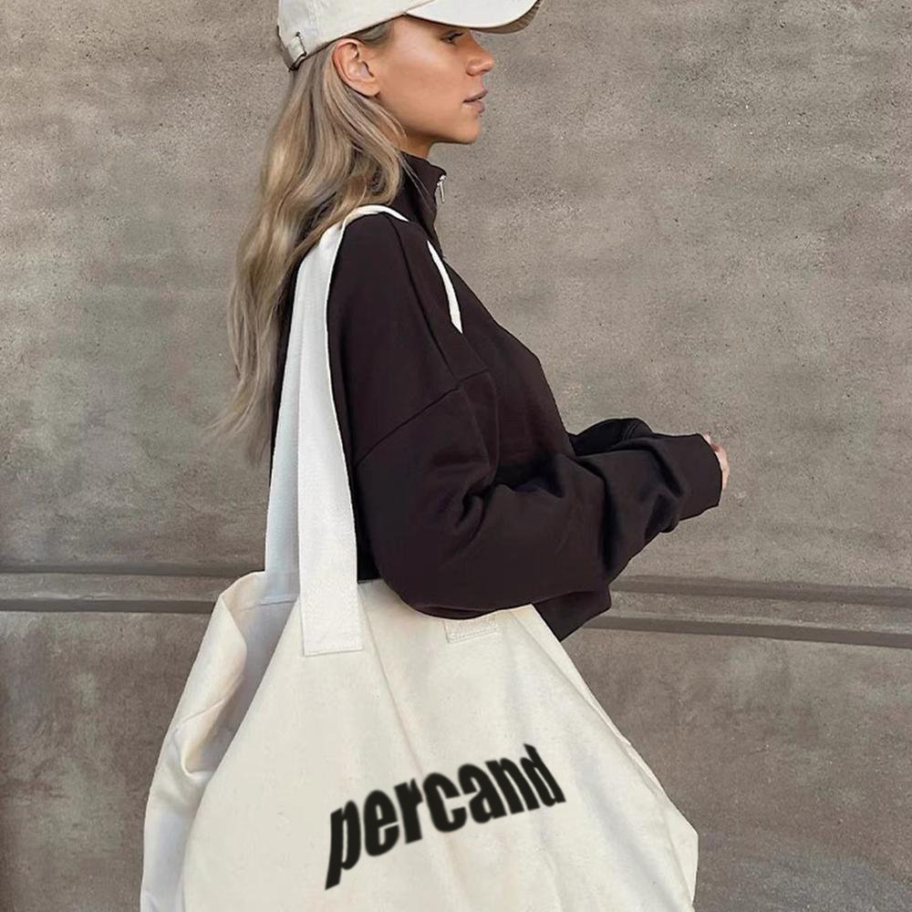 eco friendly heavy duty canvas tote bag with wide webbing handle strap large capacity durable custom logo customize size