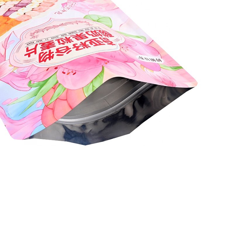 Eight side seal stand up zipper pouch custom logo plastic bag ziplock bags with designs