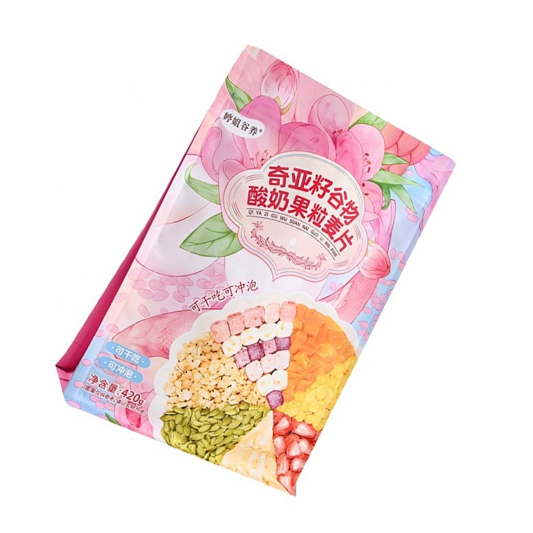 Eight side seal stand up zipper pouch custom logo plastic bag ziplock bags with designs