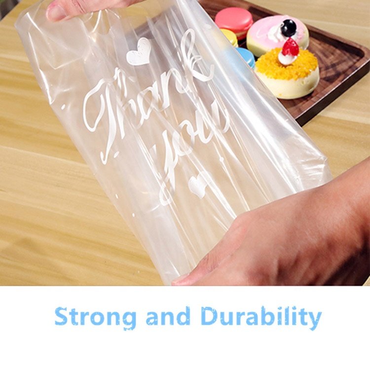 Thank You Plastic Bags Natal Frosted Gift Packaging With Handle shopping bag for food