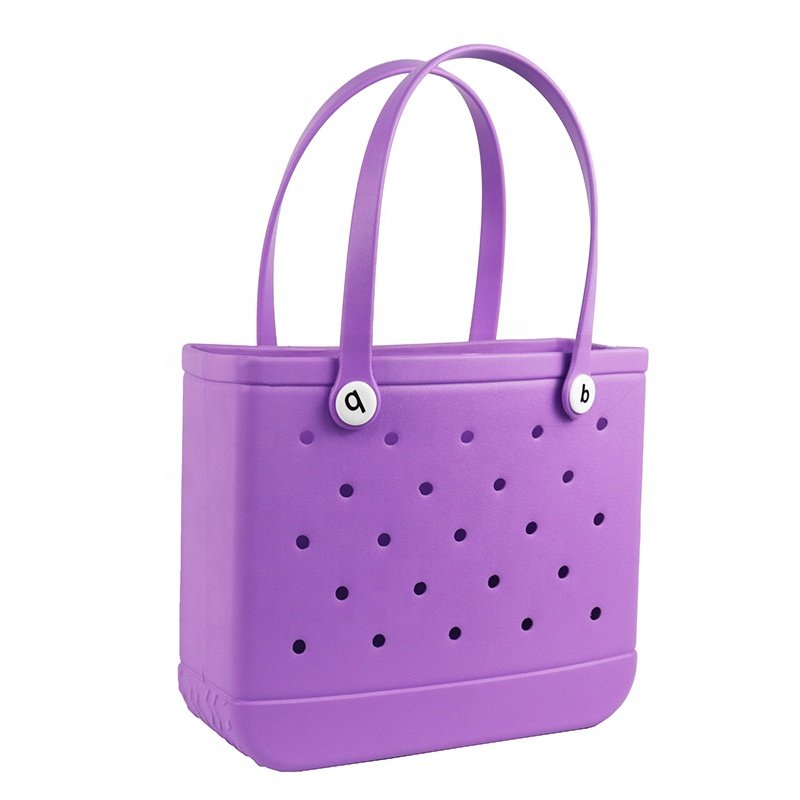 New Spot Wholesale Hot Selling Bogg Bag Women Fashion Rubber Tote Shoulder Bag Waterproof EVA Silicone Summer Bogg Beach Bag