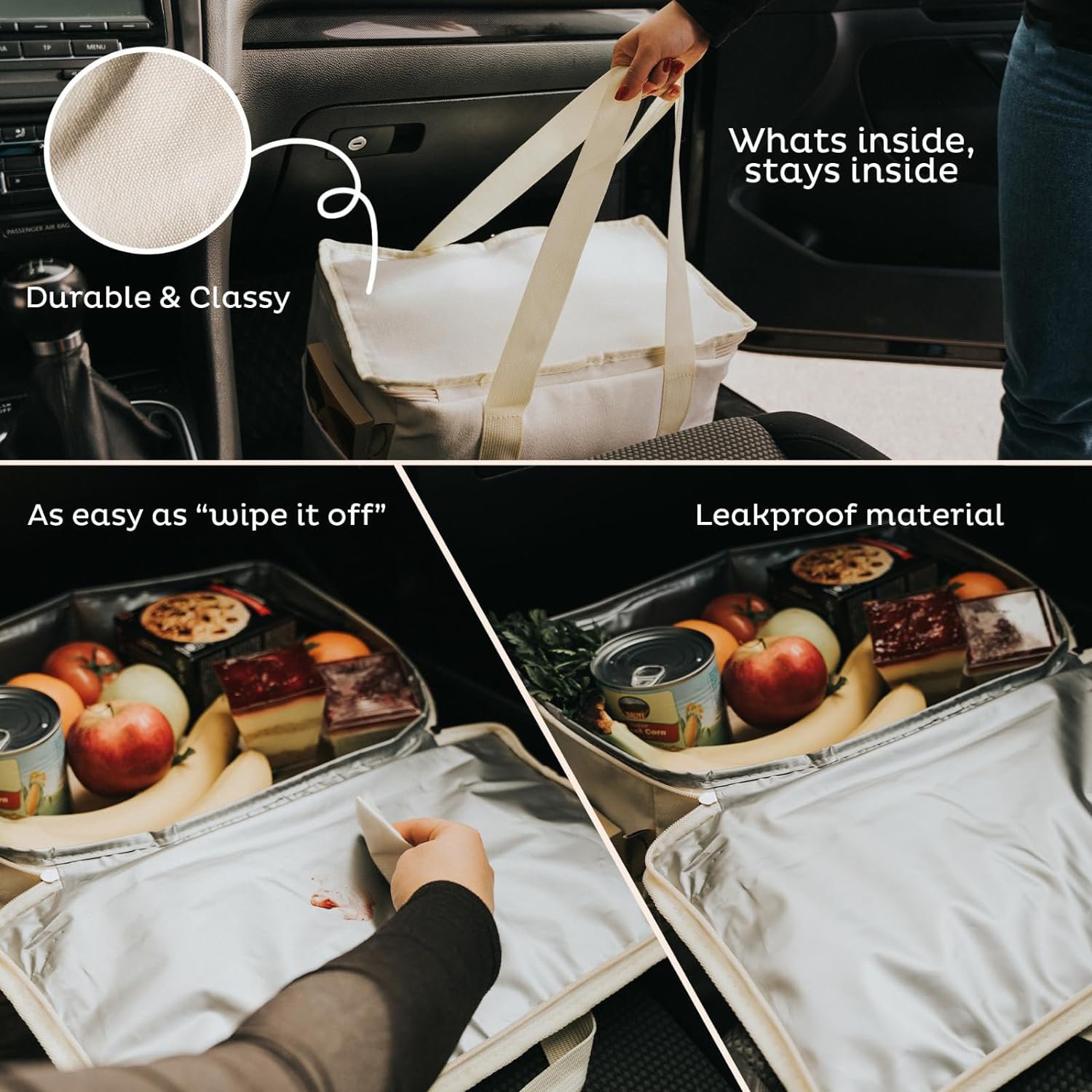 X large reusable insulated durable cotton tote lunch grocery shopping bag frozens hot food canvas cooler bag with zippered top