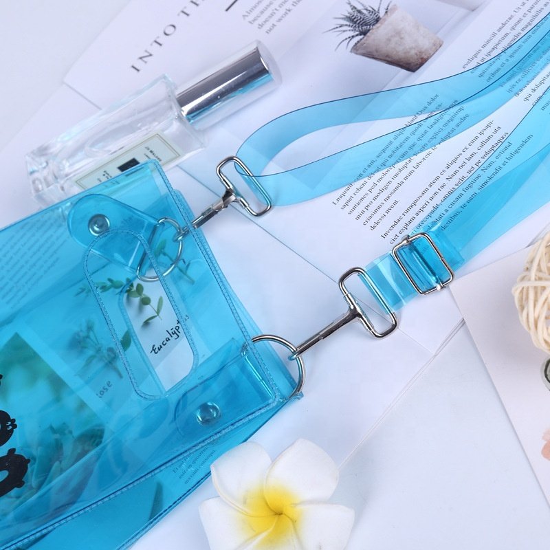 High quality eco-friendly waterproof portable shopping bag traveling gift bag blue pvc tote bag