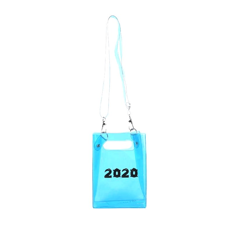 High quality eco-friendly waterproof portable shopping bag traveling gift bag blue pvc tote bag
