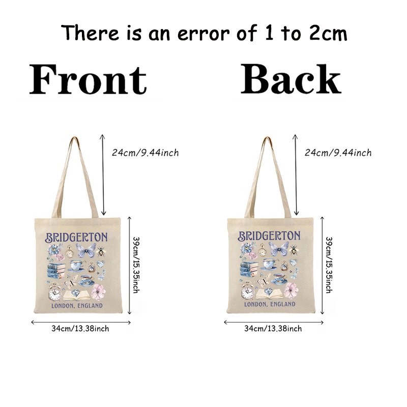 1pcLady Whistledown's Tea House pattern Tote Canvas Personalized Shoulder Bag For Travel Women's Reusable Shopping Bag