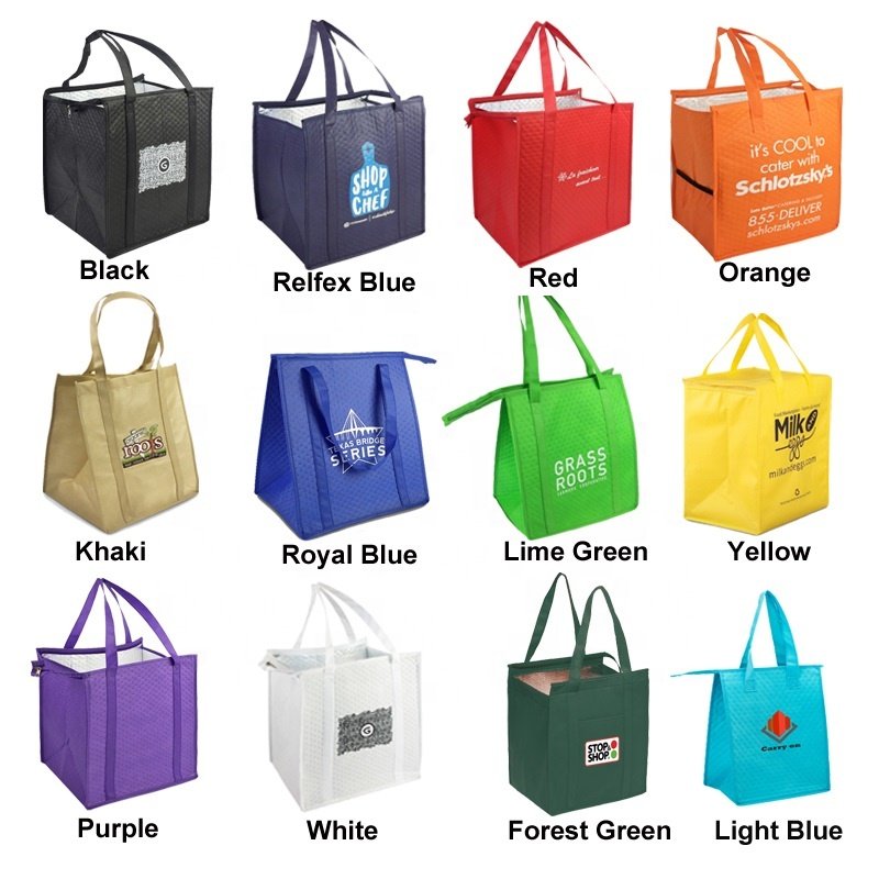 Grocery Food Delivery Extra Large Non Woven Insulated Tote Food Bag Sac Cooler Bag Catering Food Thermal Tote Bag