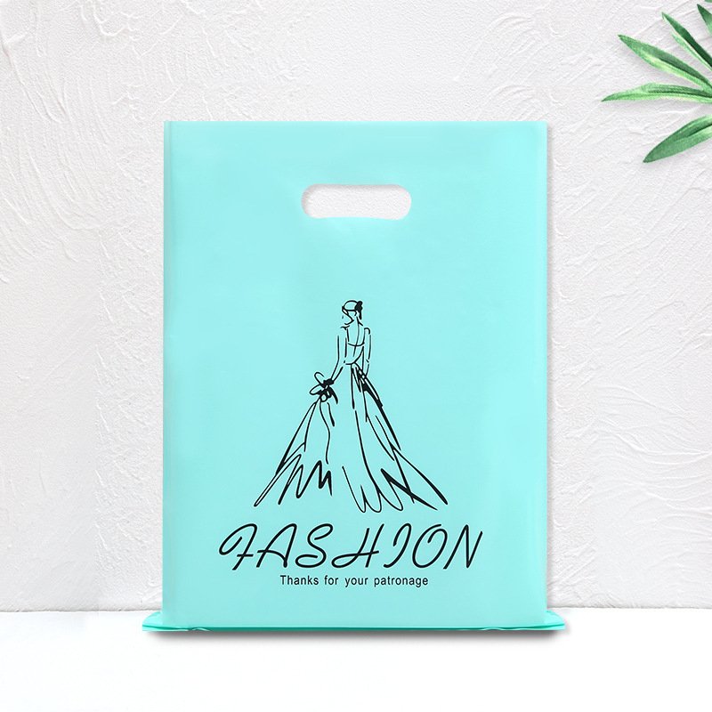 Personalized Custom Logo Printed Ldpe Hdpe Merchandise Die Cut Plastic Shopping Bag With Handle