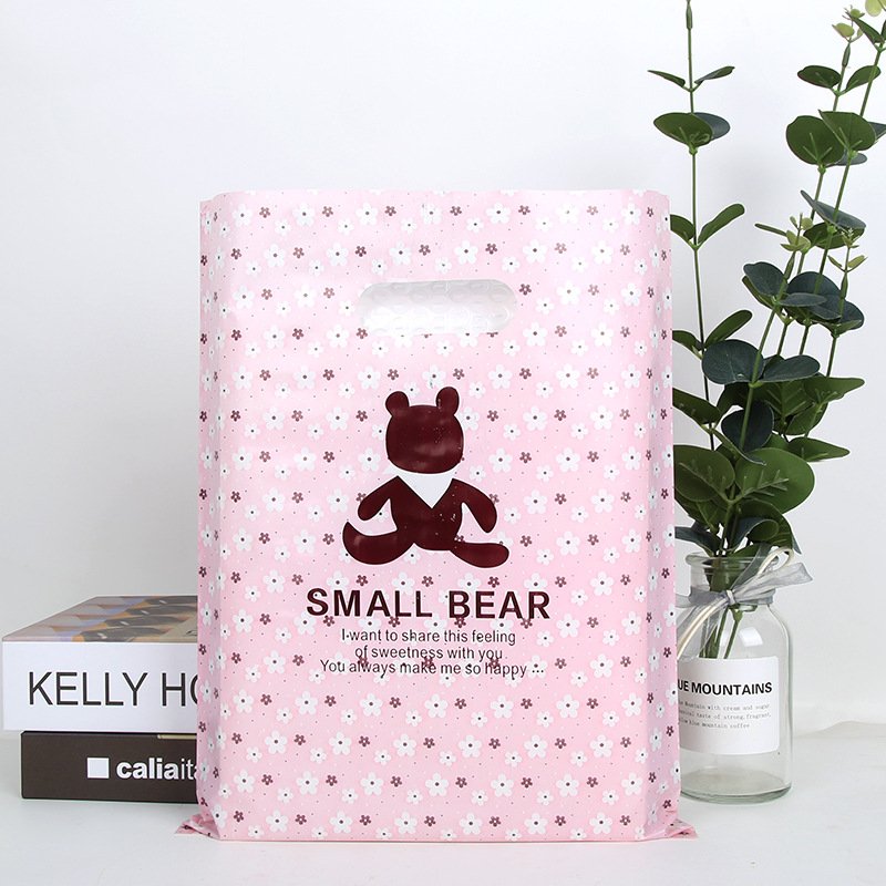 Personalized Custom Logo Printed Ldpe Hdpe Merchandise Die Cut Plastic Shopping Bag With Handle