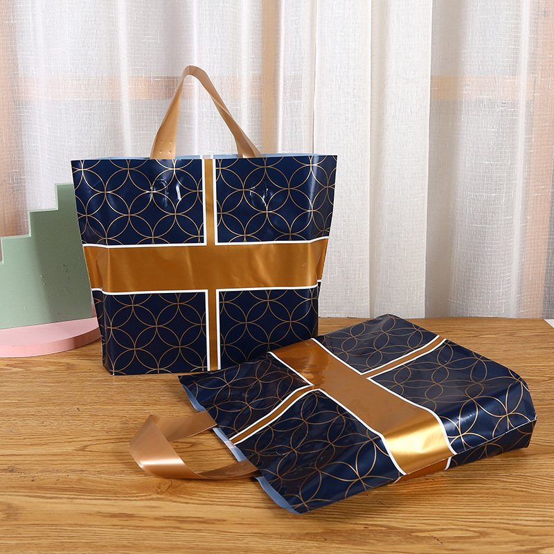 Personalized Custom Logo Printed Ldpe Hdpe Merchandise Die Cut Plastic Shopping Bag With Handle