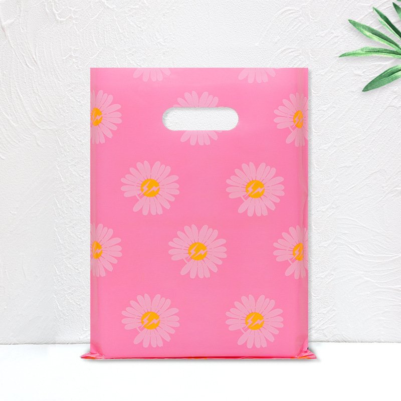 Personalized Custom Logo Printed Ldpe Hdpe Merchandise Die Cut Plastic Shopping Bag With Handle