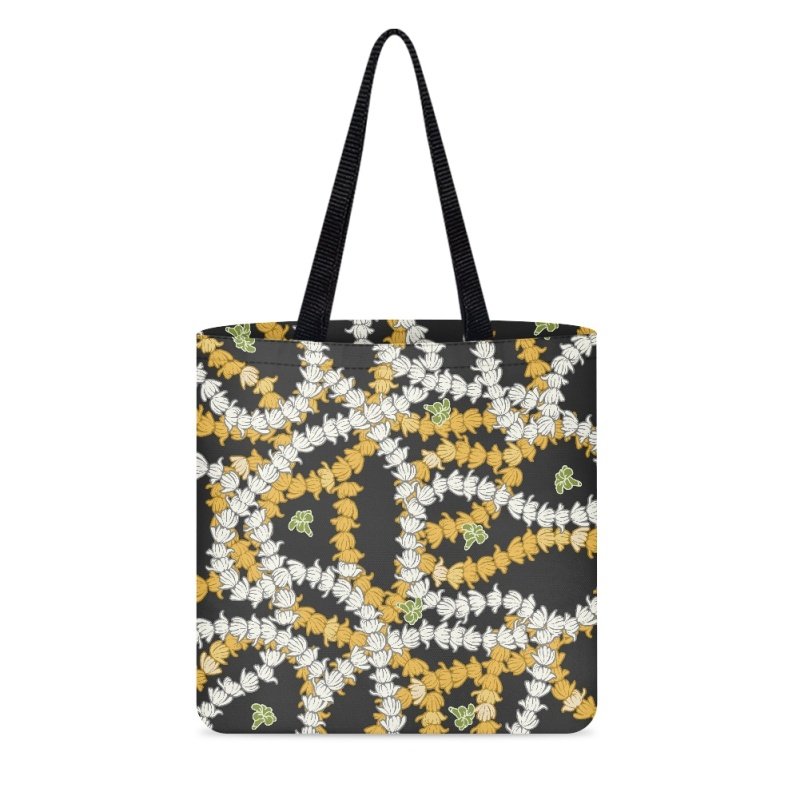 Hawaiian Maile Leaves Handbag for Women Dropship POD Double-sided Printing Shopping Bag