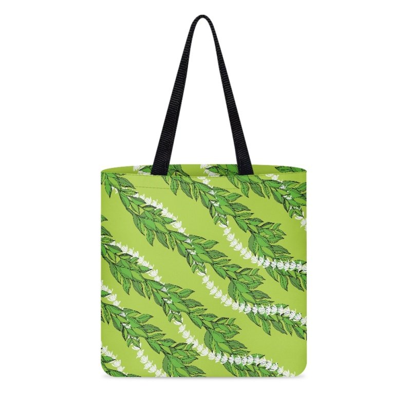 Hawaiian Maile Leaves Handbag for Women Dropship POD Double-sided Printing Shopping Bag