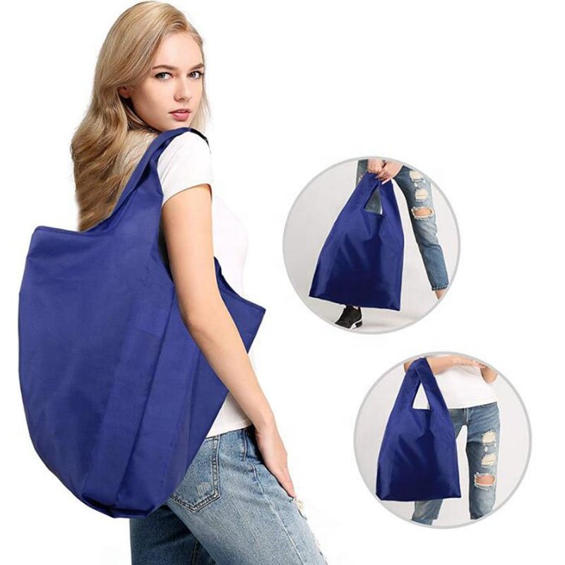 Custom Eco Friendly Big Capacity Waterproof Polyester Reusable Foldable Shopping Bags
