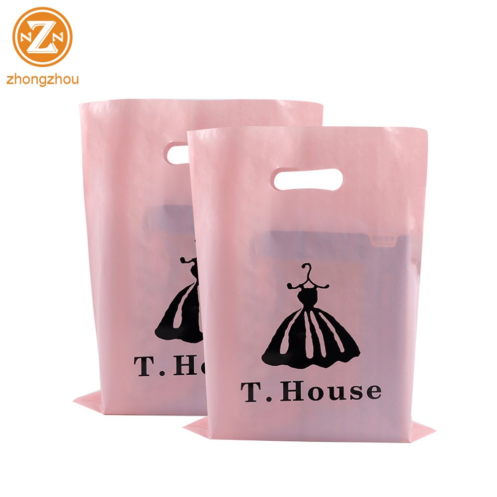 Custom Logo hot sale white plastic shopping bag for clothes/t shirt/garment packaging bag