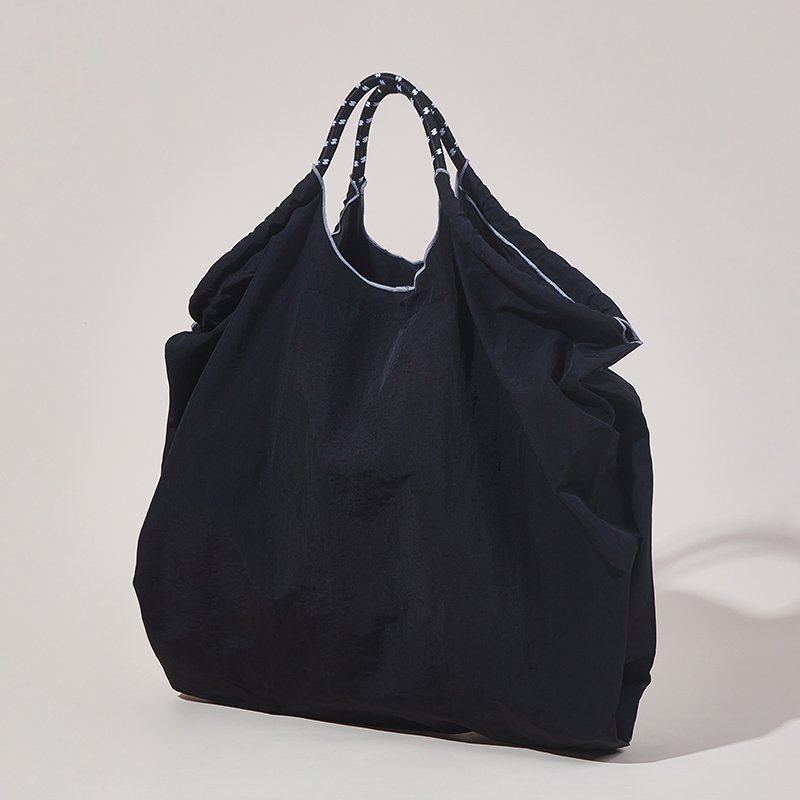 Customized Daily Foldable Nylon Embroidery Eco Shopping Bag Women's Drawstring Shoulder Bag