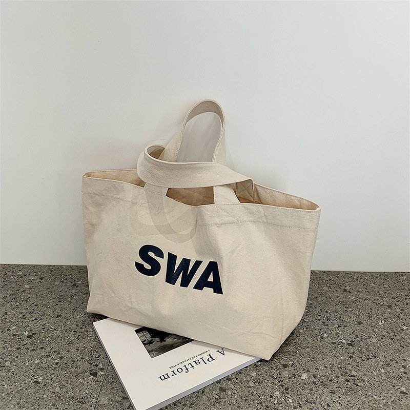 American retro style popular cotton customize pattern tote shopping bag