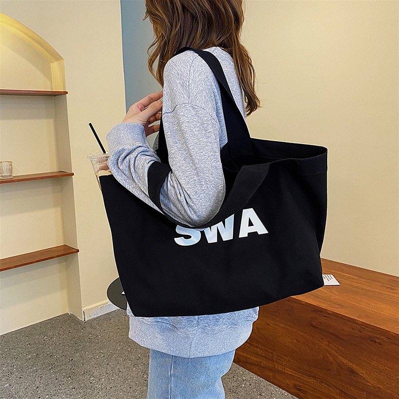 American retro style popular cotton customize pattern tote shopping bag