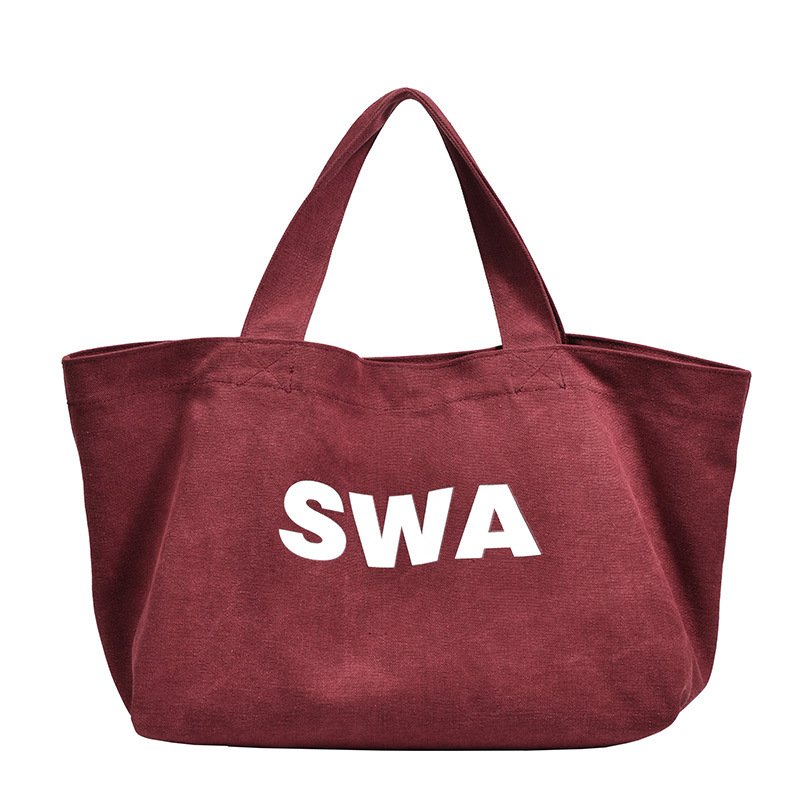 American retro style popular cotton customize pattern tote shopping bag