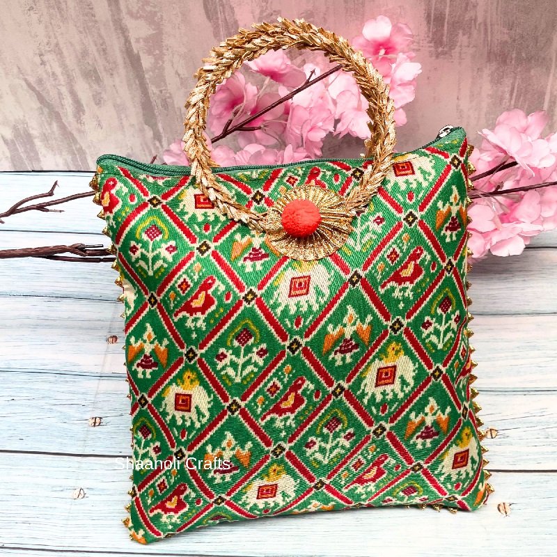 New Arrival Traditional Rajasthani Indian Printed Handbags Wedding Favor For Return Gifts Handbags Wrist Handle Bags