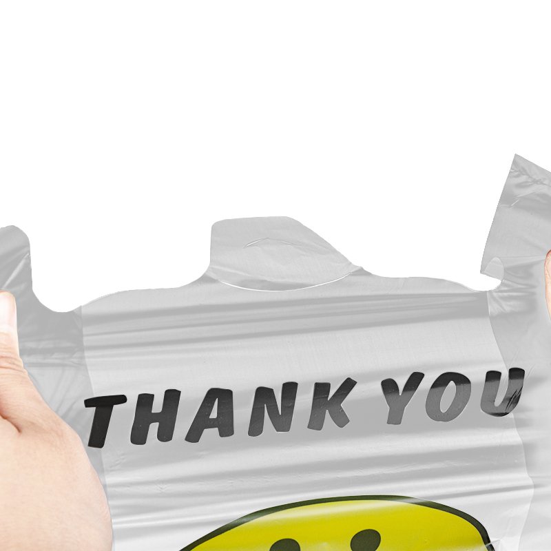 Wholesale Printing Hdpe Thank You T Shirt Bags Retail Plastic Tshirt Supermarket Grocery Shopping Bag