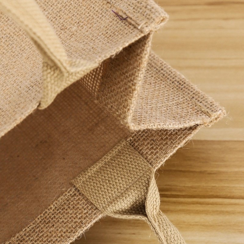 100% Custom Printed Large Natural Eco-Friendly Burlap Jute Shopping Tote Beach Bag with Logos