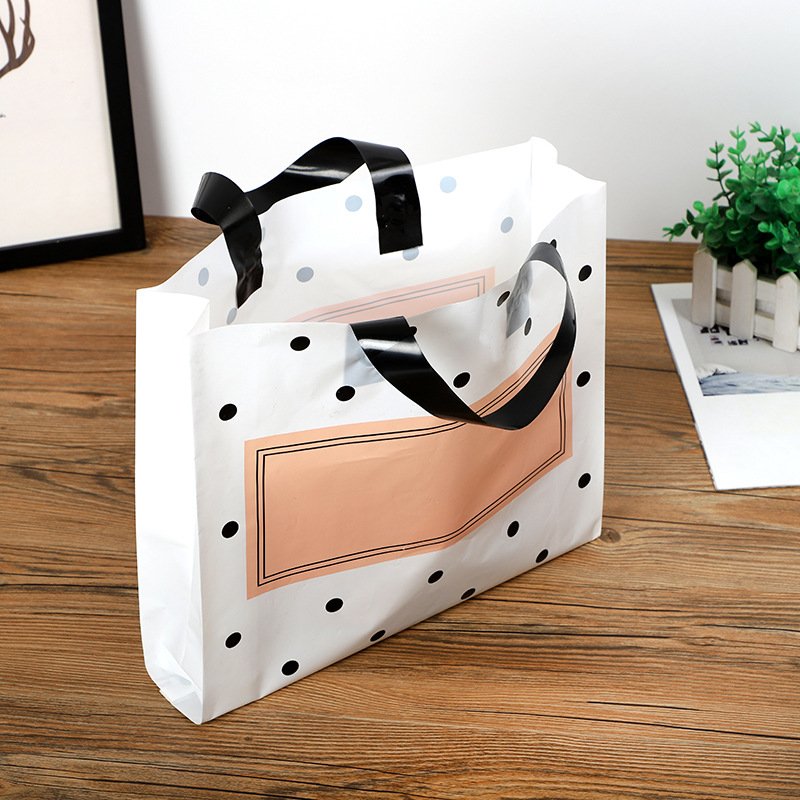High Quality Custom Logo Printed Soft Loop Plastic Shopping Bag Clothing Shoes bags for packaging Retail Store
