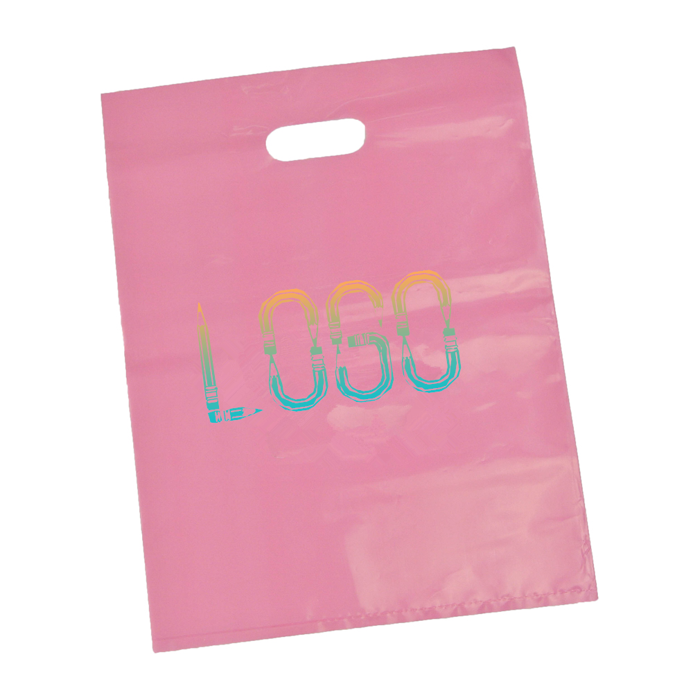 Thickness Carrier Clothing Shopping Bags Print Logo Eco Friendly Die Cut Packaging Pe Gift Retail Clear Handle Plastic Custom