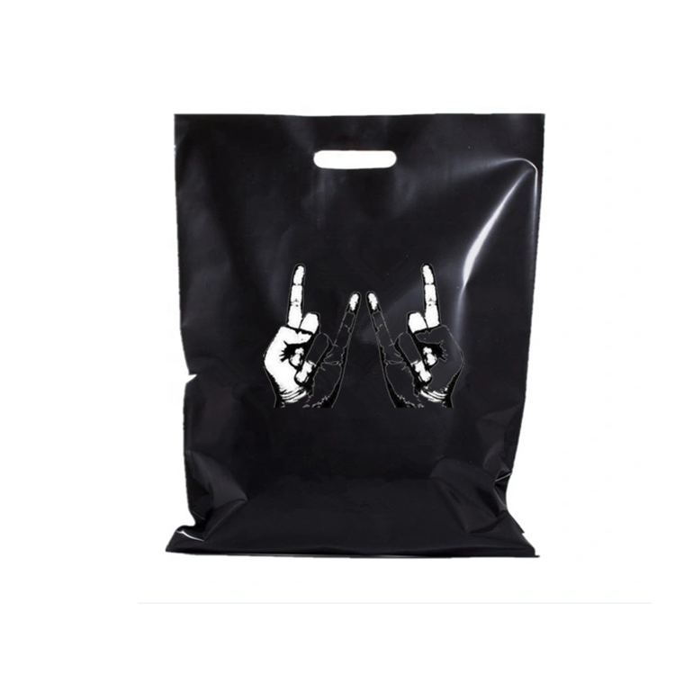 Thickness Carrier Clothing Shopping Bags Print Logo Eco Friendly Die Cut Packaging Pe Gift Retail Clear Handle Plastic Custom