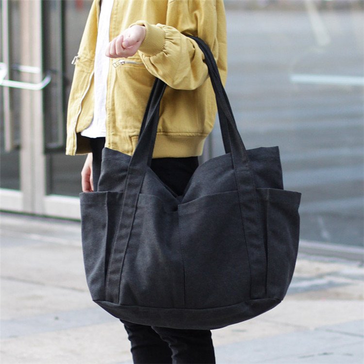 16 OZ Soft Cotton Pocket Shopping Carry Bag