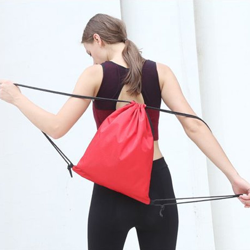 Hot sale custom drawstring polyester backpack promotional shopping bags