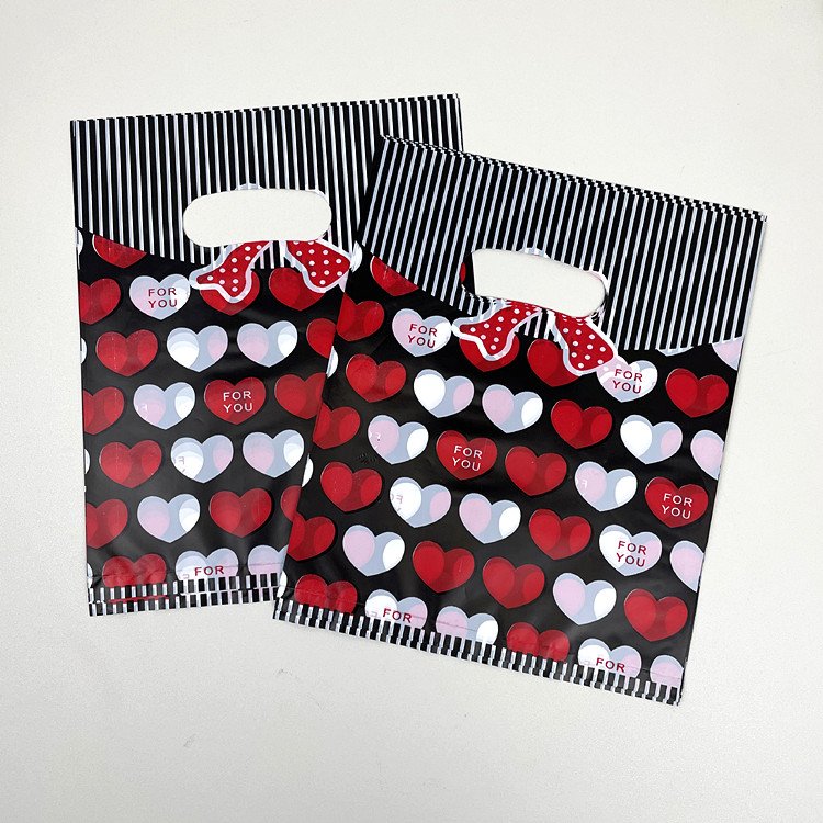 Yiwu Factory Wholesale Portable Shopping Bags 15-20CM Plastic Gift Bags for Jewelry Necklaces Bracelets Custom Printed Packaging
