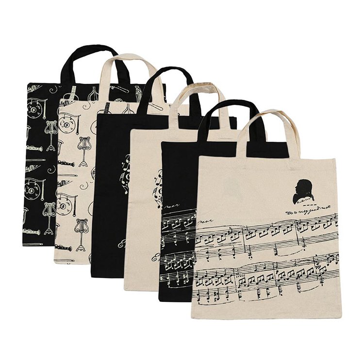 Cheap DIY gift art painting handbag children coloring game small cotton canvas cartoon Recycle shopping bag for kids